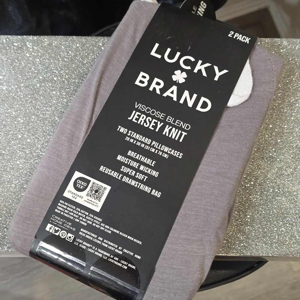 Lucky Brand Viscose Blend Jersey Knit Set Of 2 Standard Pillowcases
